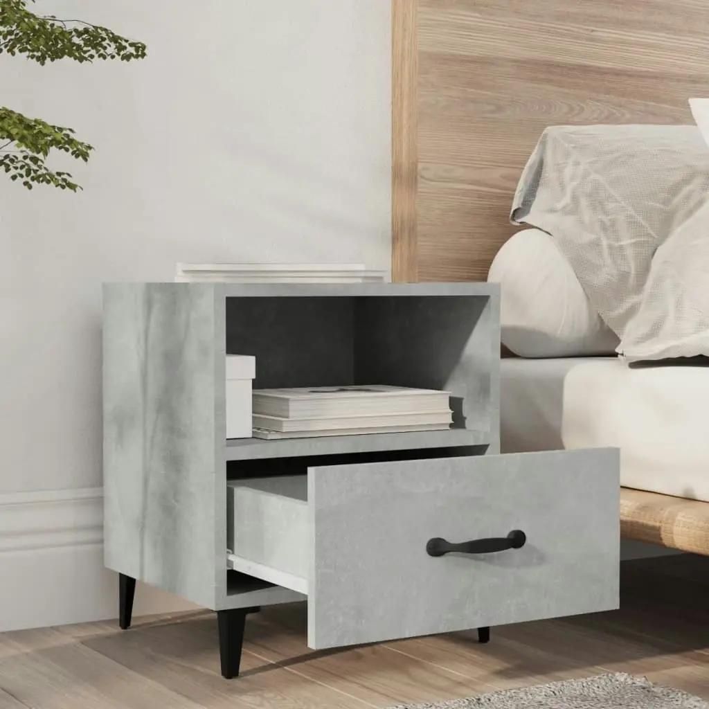 Bedside Cabinets 2 pcs Concrete Grey Engineered Wood 812033