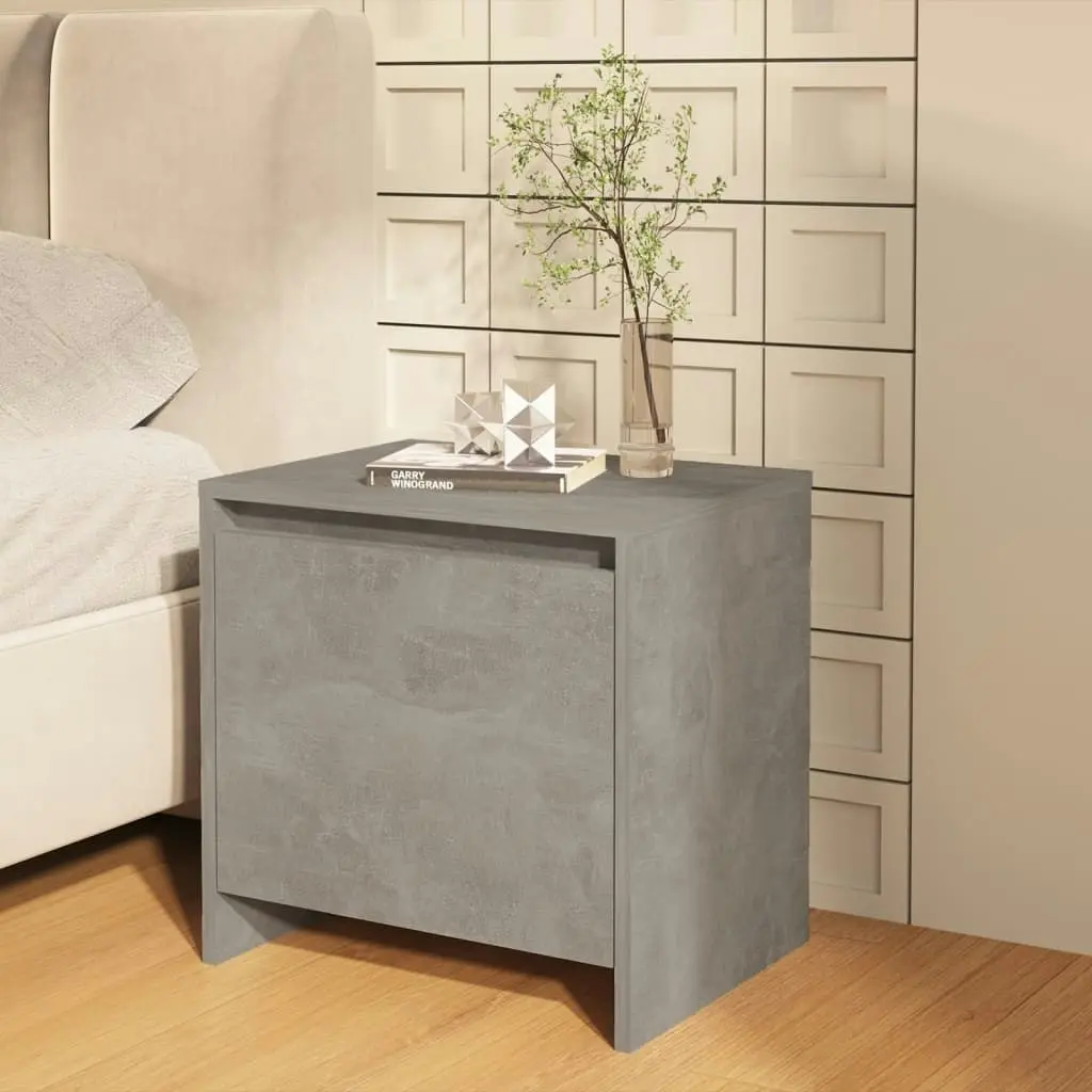 Bedside Cabinets 2 pcs Concrete Grey 45x34x44.5 cm Engineered Wood 809872