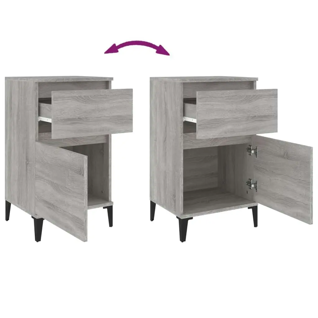 Bedside Cabinets 2 pcs Grey Sonoma 40x35x70 cm 819721