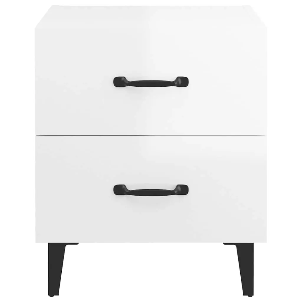 Bedside Cabinets 2 pcs High Gloss White 40x35x47.5 cm 812001