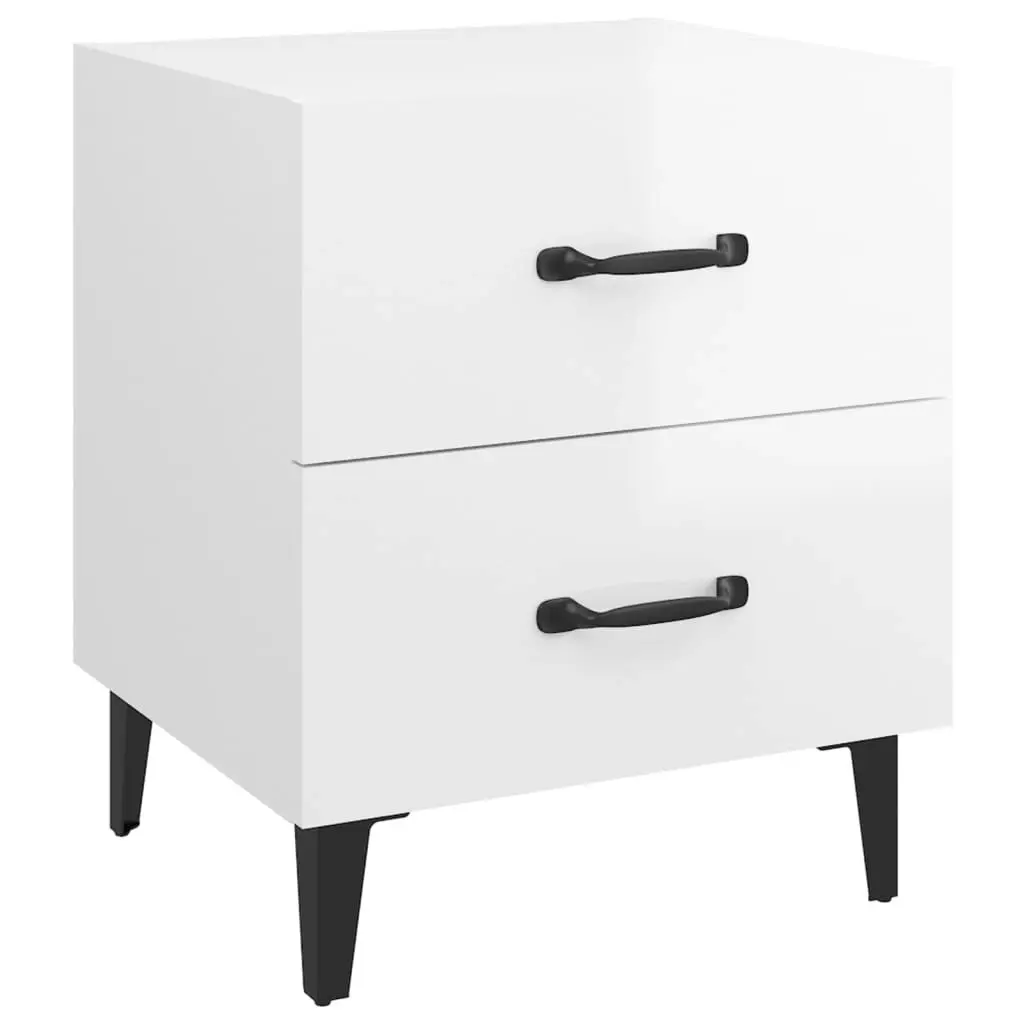 Bedside Cabinets 2 pcs High Gloss White 40x35x47.5 cm 812001