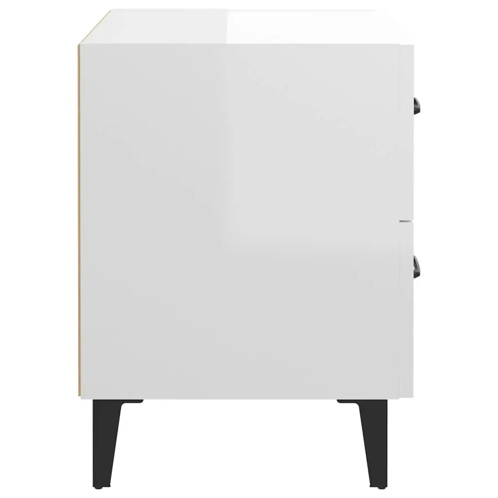 Bedside Cabinets 2 pcs High Gloss White 40x35x47.5 cm 812001