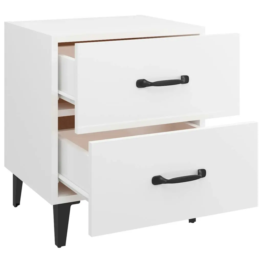 Bedside Cabinets 2 pcs High Gloss White 40x35x47.5 cm 812001