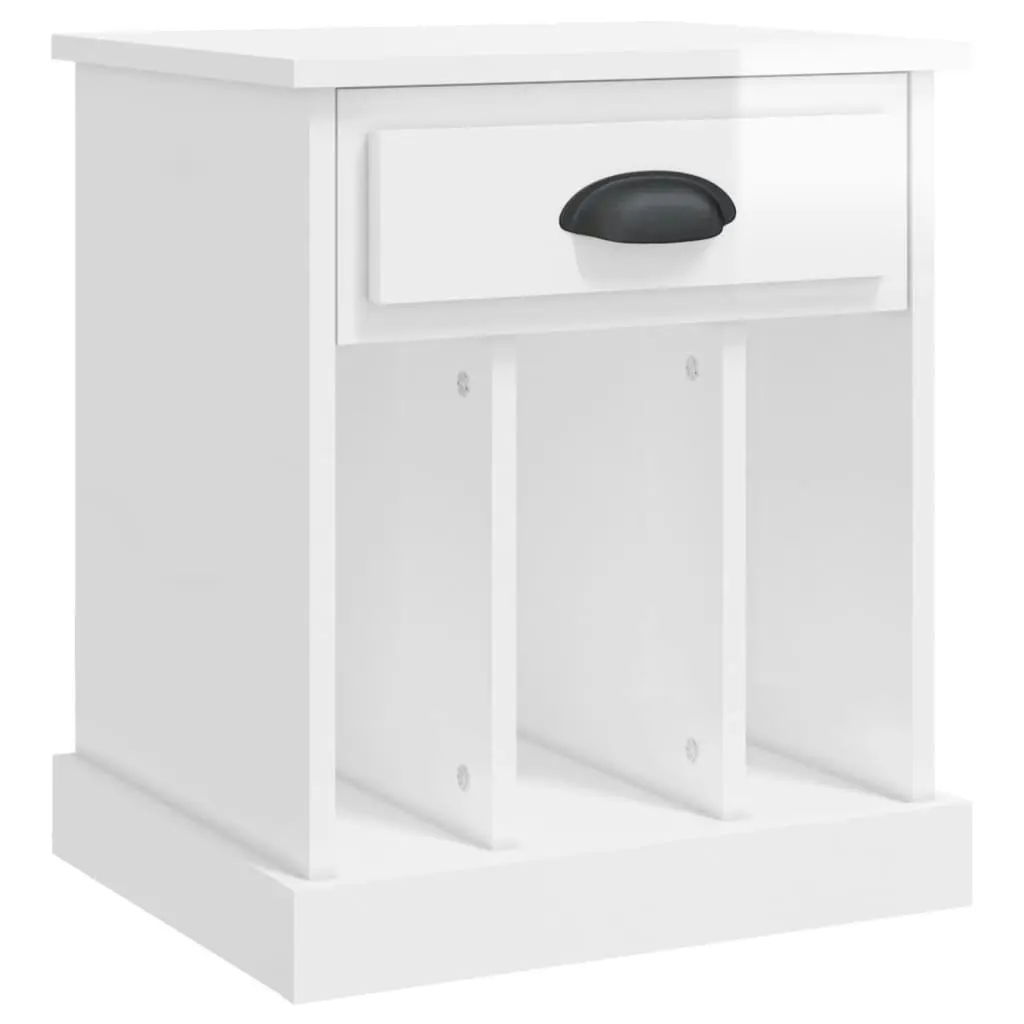 Bedside Cabinets 2 pcs High Gloss White 43x36x50 cm 816349