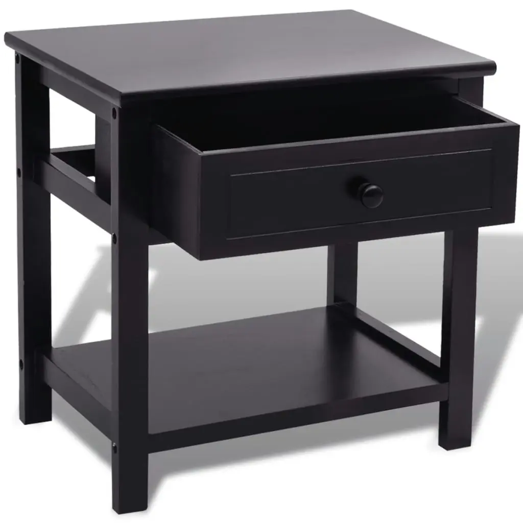 Bedside Cabinets 2 pcs Wood Black 242873