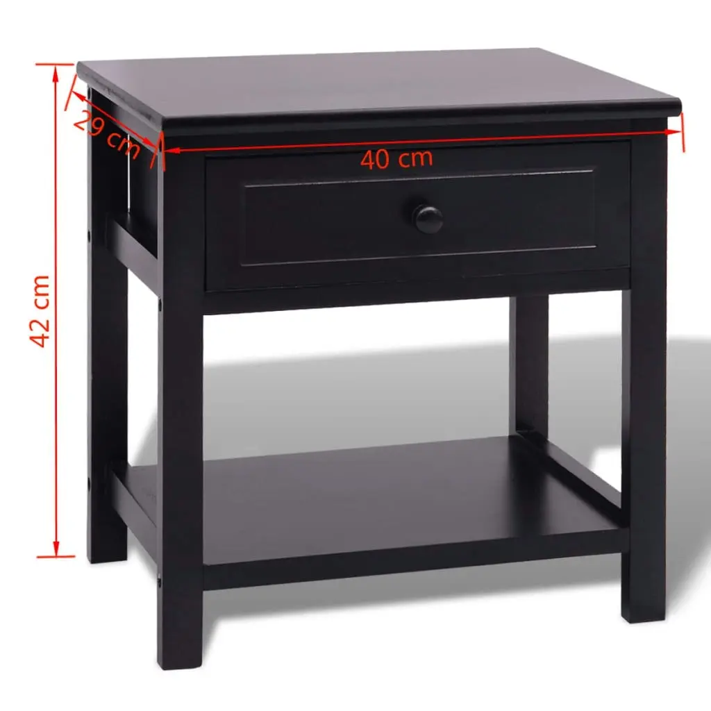 Bedside Cabinets 2 pcs Wood Black 242873