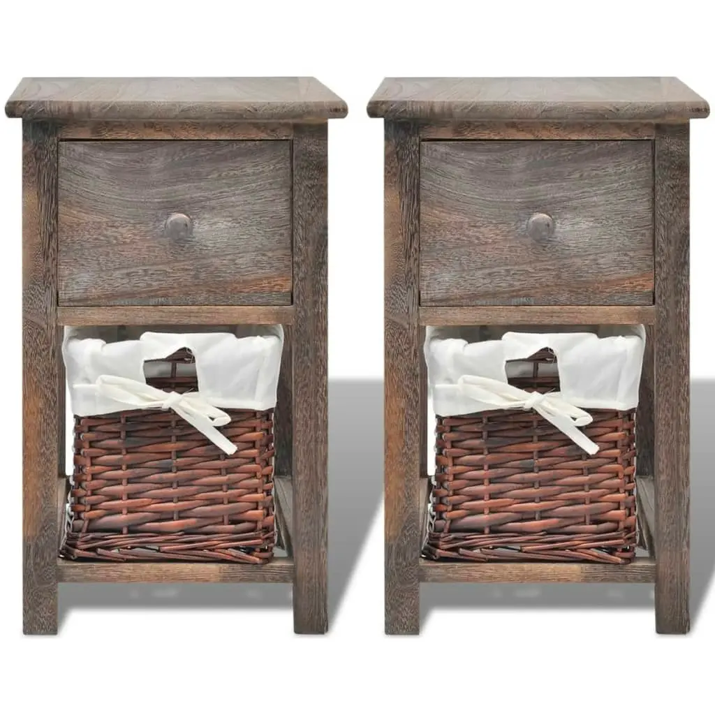 Bedside Cabinets 2 pcs Wood Brown 242869