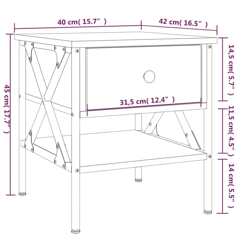 Bedside Tables 2 pcs Black 40x42x45 cm Engineered Wood 825954