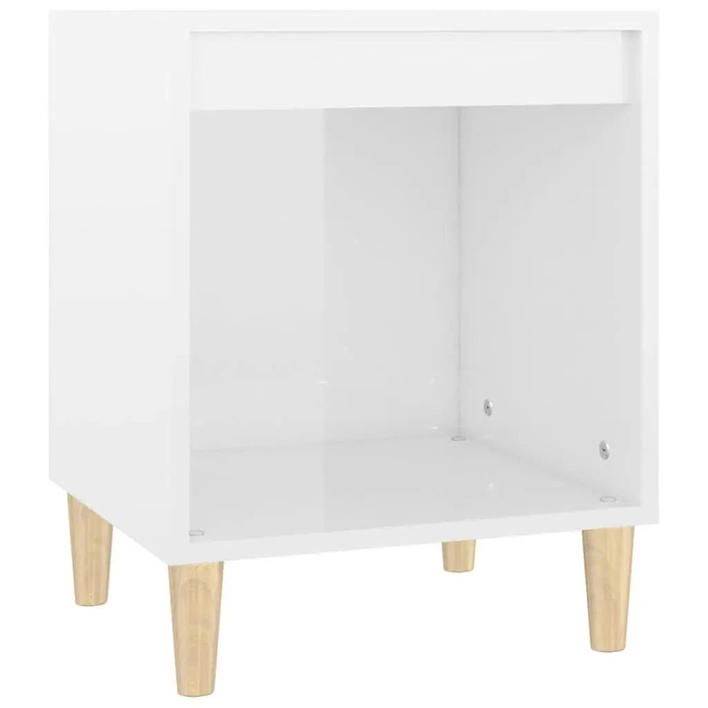 Bedside Cabinets 2 pcs High Gloss White 40x35x50 cm 821863