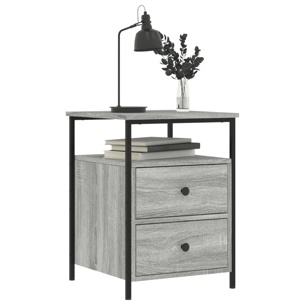 Bedside Cabinets 2 pcs Grey Sonoma 44x45x60 cm Engineered Wood 826010