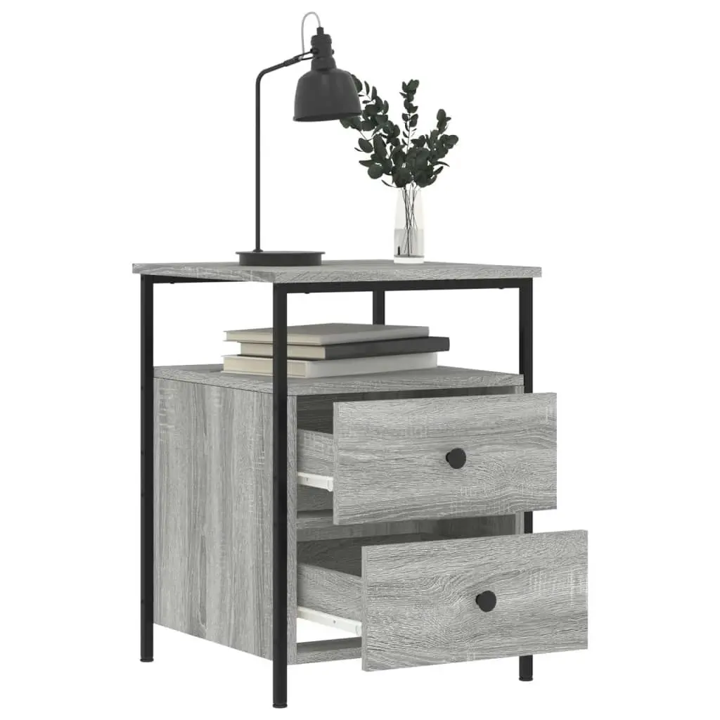 Bedside Cabinets 2 pcs Grey Sonoma 44x45x60 cm Engineered Wood 826010