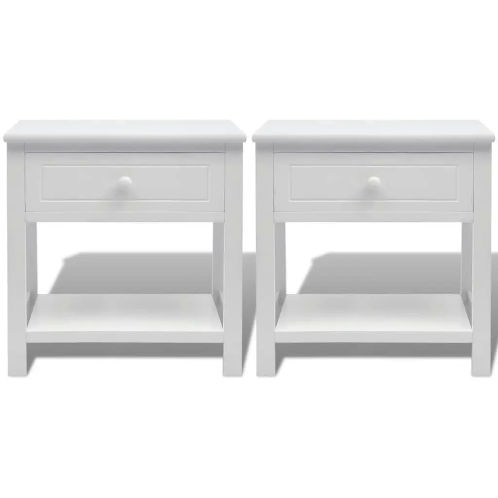 Bedside Cabinets 2 pcs Wood White 242871