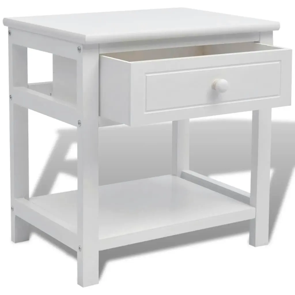 Bedside Cabinets 2 pcs Wood White 242871