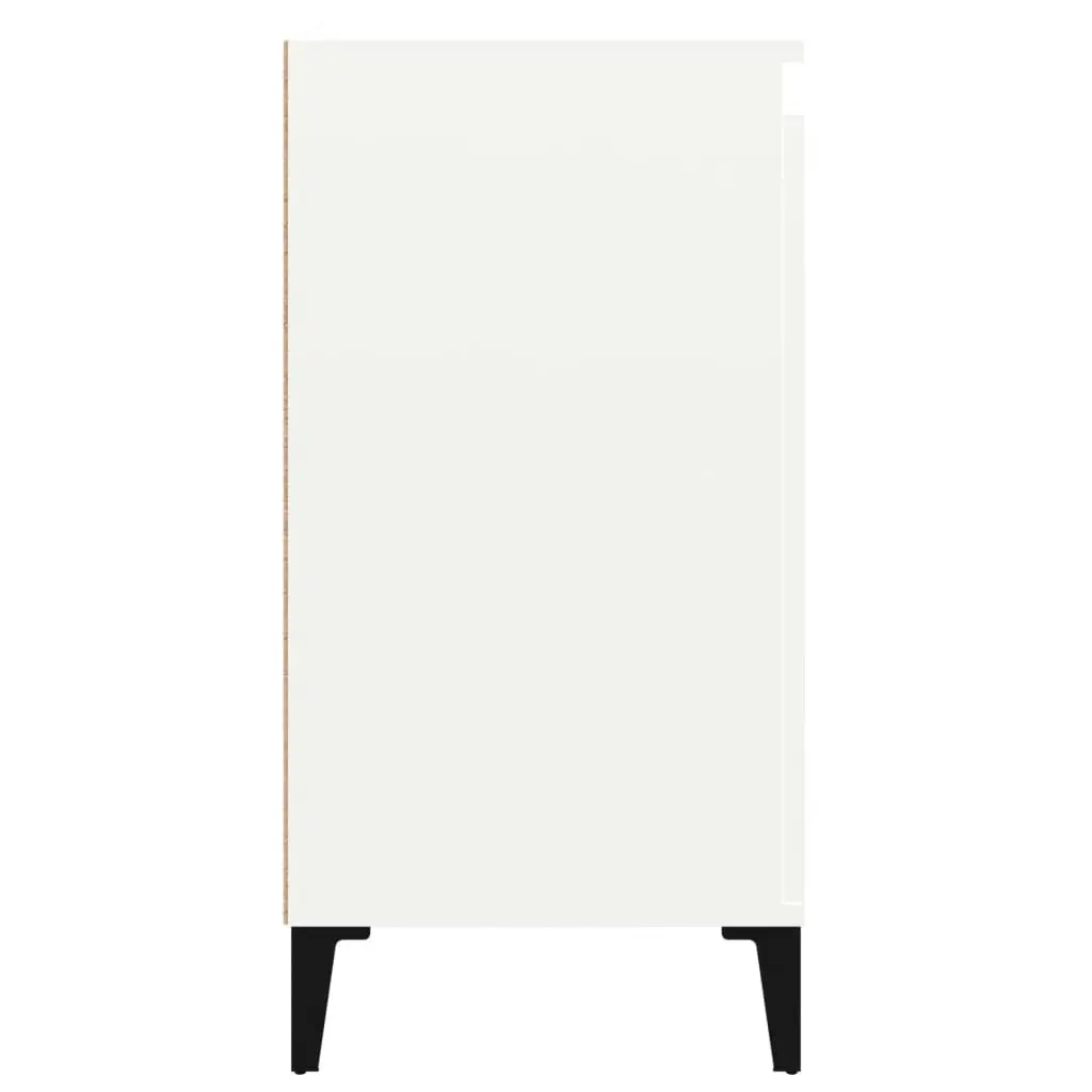 Bedside Cabinets 2 pcs High Gloss White 40x35x70cm Engineered Wood 819649