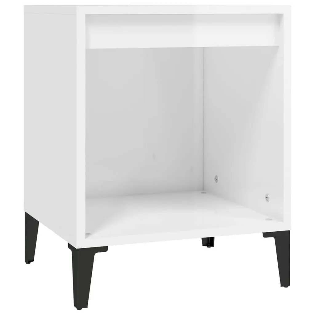 Bedside Cabinets 2 pcs High Gloss White 40x35x50 cm 821879