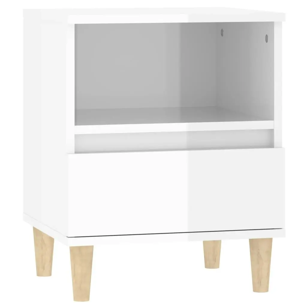 Bedside Cabinets 2 pcs High Gloss White 40x35x50 cm 821799