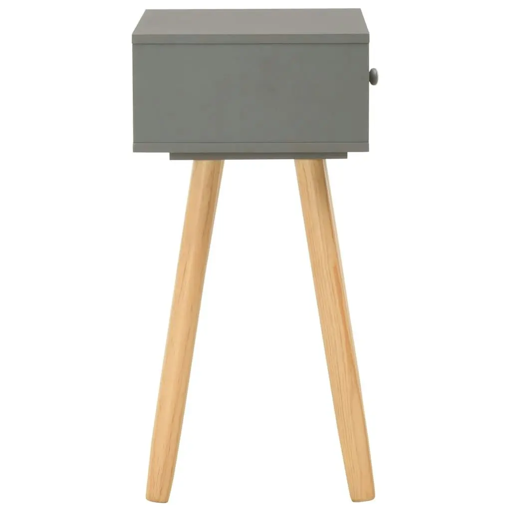 Bedside Tables 2 pcs Grey Solid Pinewood 285219