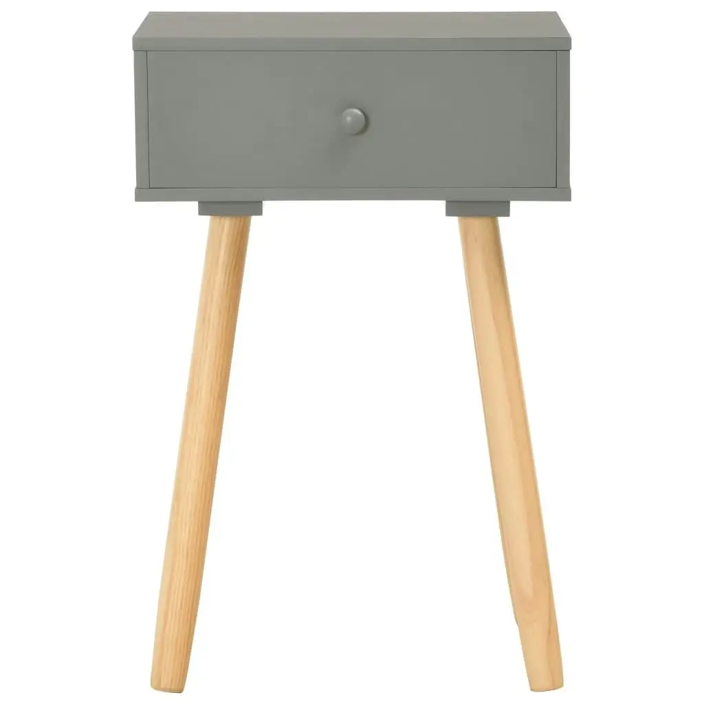 Bedside Tables 2 pcs Grey Solid Pinewood 285219