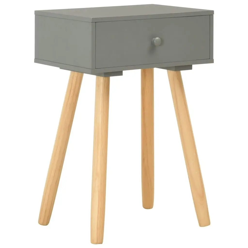 Bedside Tables 2 pcs Grey Solid Pinewood 285219