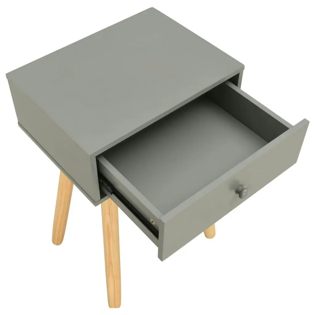 Bedside Tables 2 pcs Grey Solid Pinewood 285219