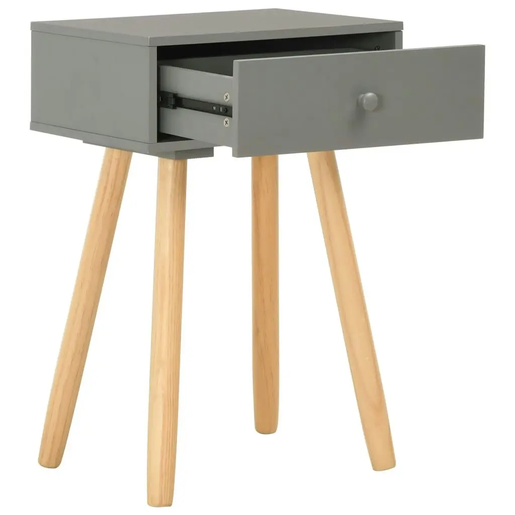 Bedside Tables 2 pcs Grey Solid Pinewood 285219