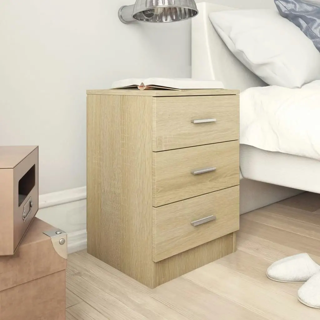 Bedside Cabinets 2 pcs Sonoma Oak 38x35x56 cm Engineered Wood 800457