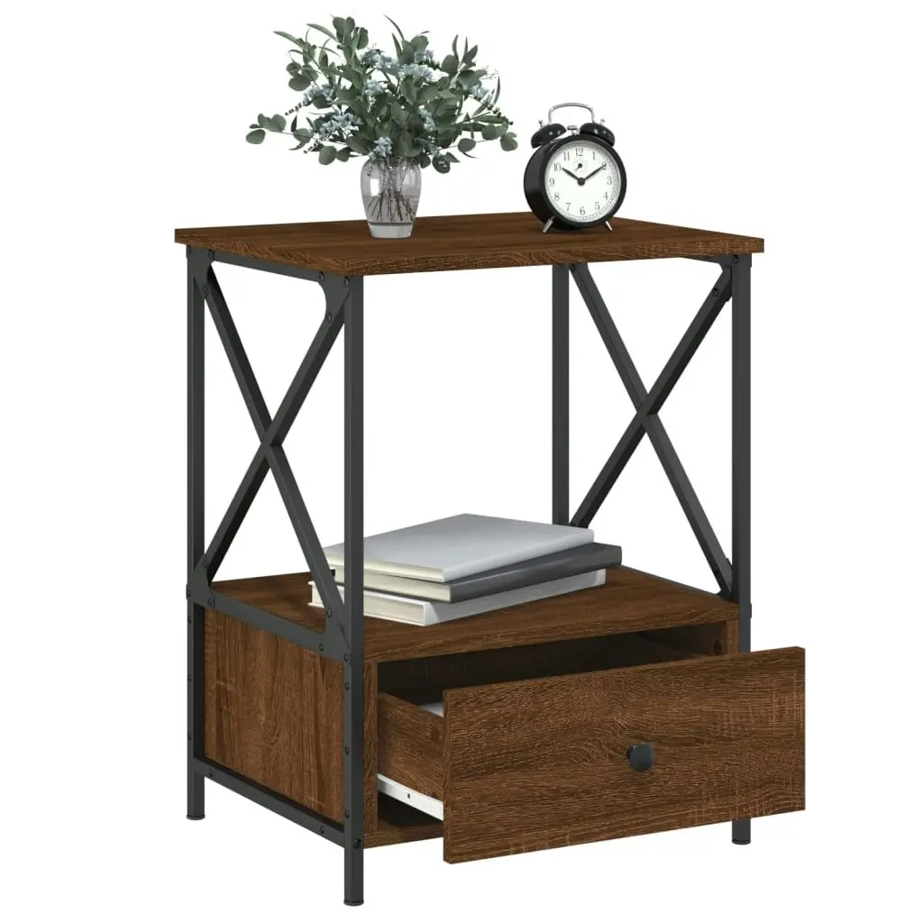 Bedside Table Brown Oak 50x41x65 cm Engineered Wood 826091