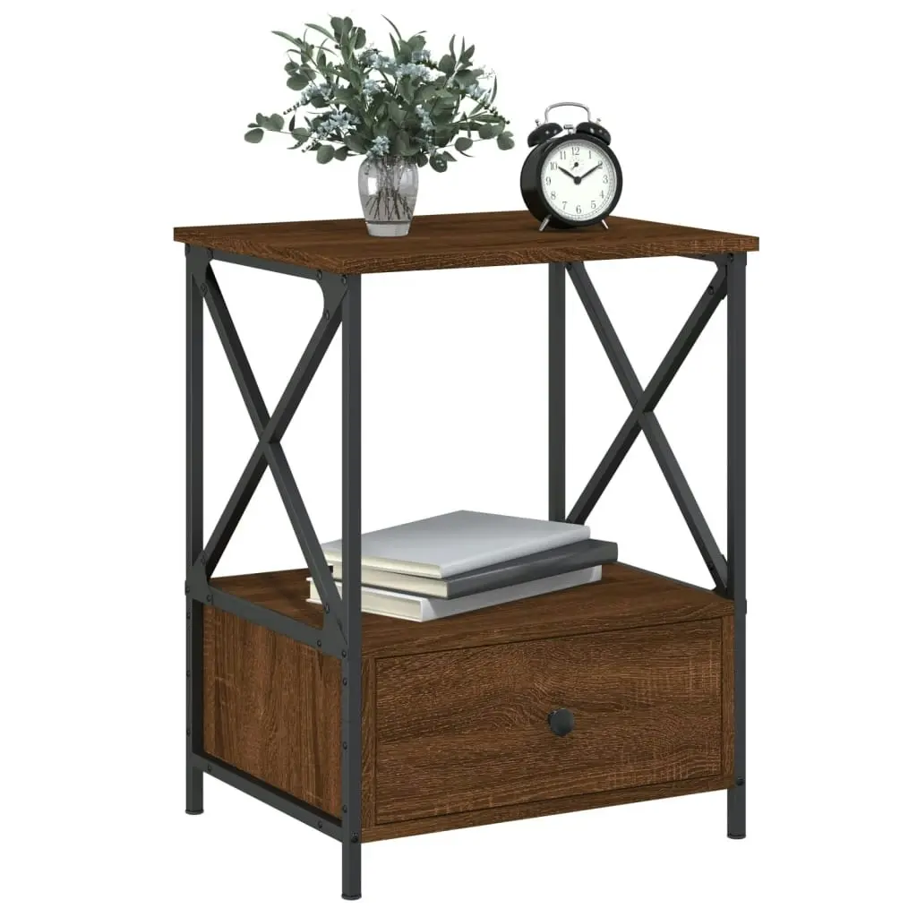 Bedside Table Brown Oak 50x41x65 cm Engineered Wood 826091