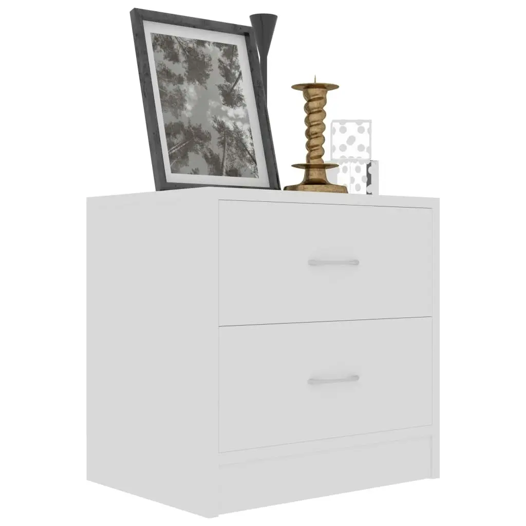 Bedside Cabinets 2 pcs White 40x30x40 cm Engineered Wood 801036