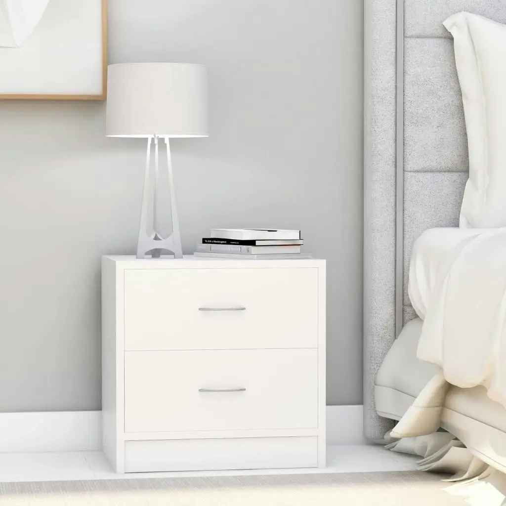 Bedside Cabinets 2 pcs White 40x30x40 cm Engineered Wood 801036