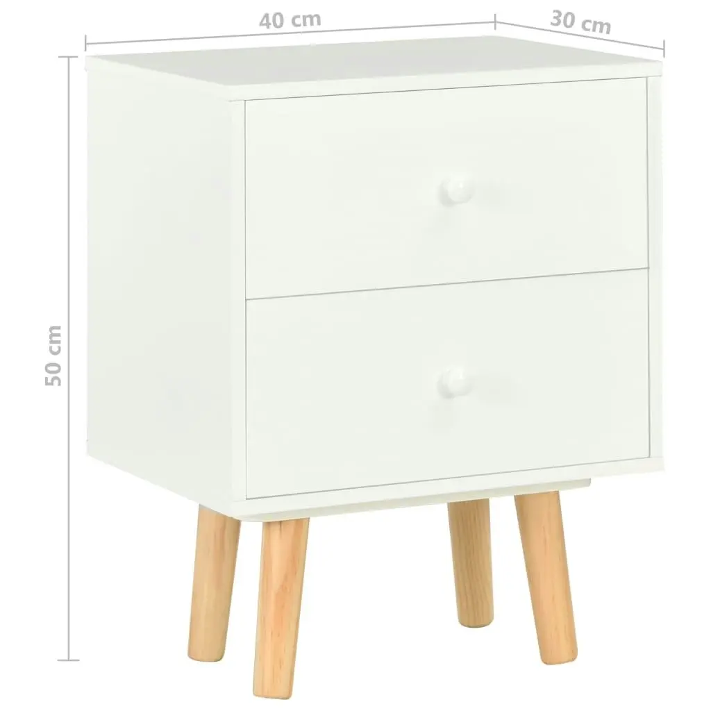 Bedside Cabinets 2 pcs White 40x30x50 cm Solid Pinewood 285224