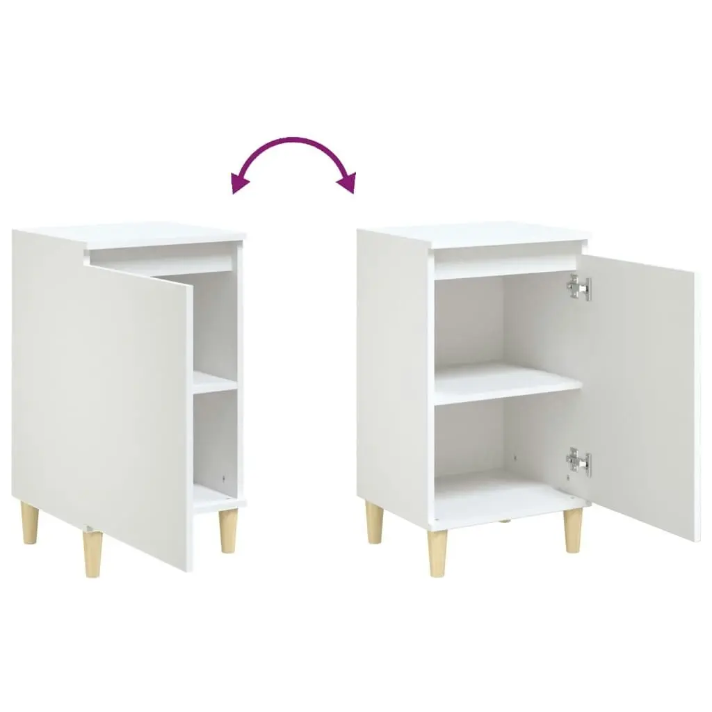 Bedside Cabinets 2 pcs White 40x35x70 cm Engineered Wood 819629