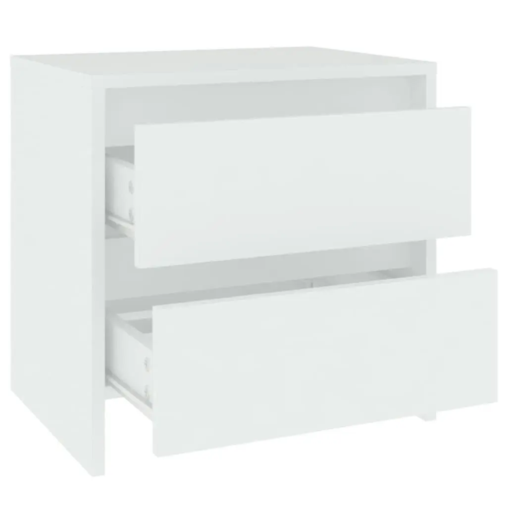 Bedside Cabinets 2 pcs White 45x34.5x44.5 cm Engineered Wood 809846