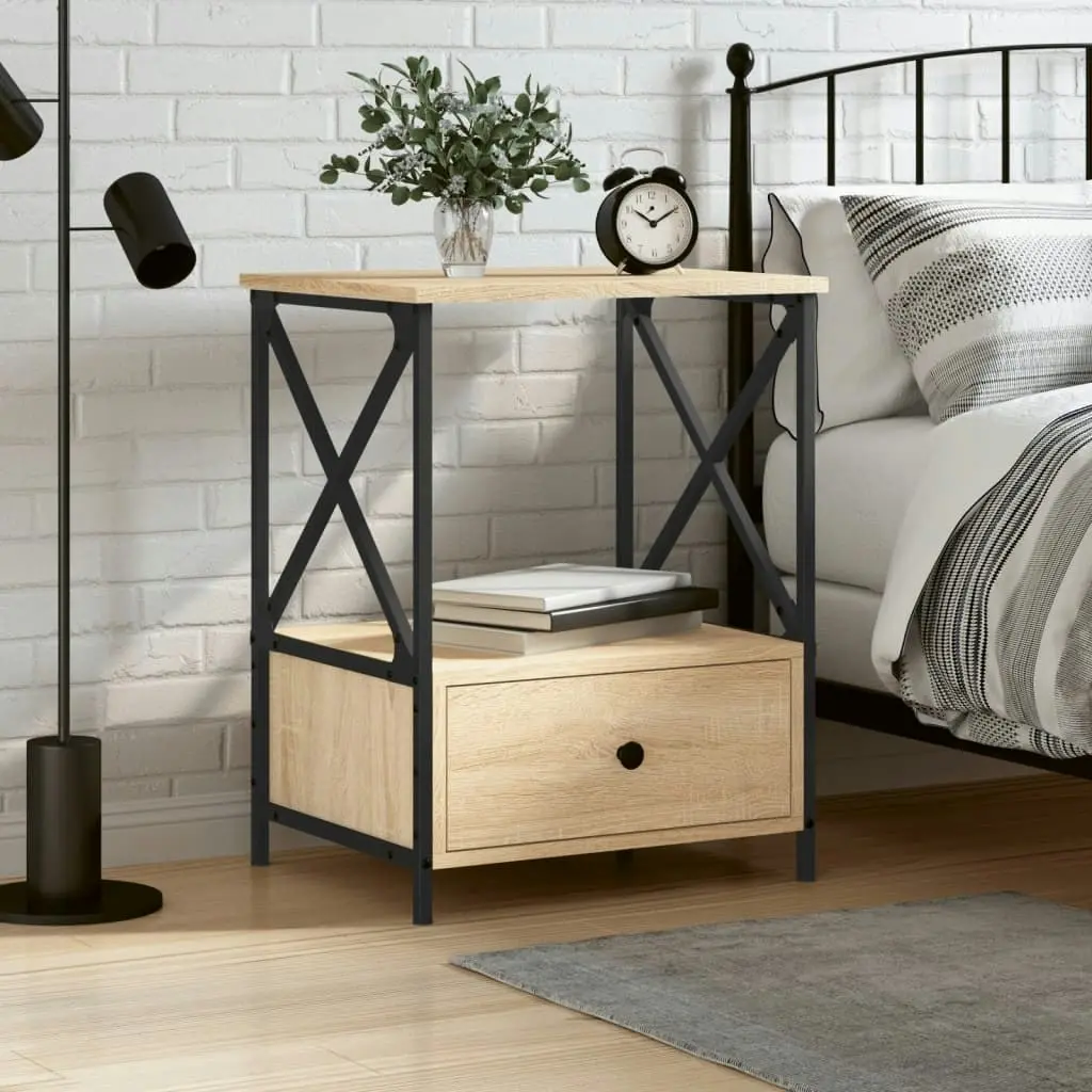 Bedside Table Sonoma Oak 50x41x65 cm Engineered Wood 826085