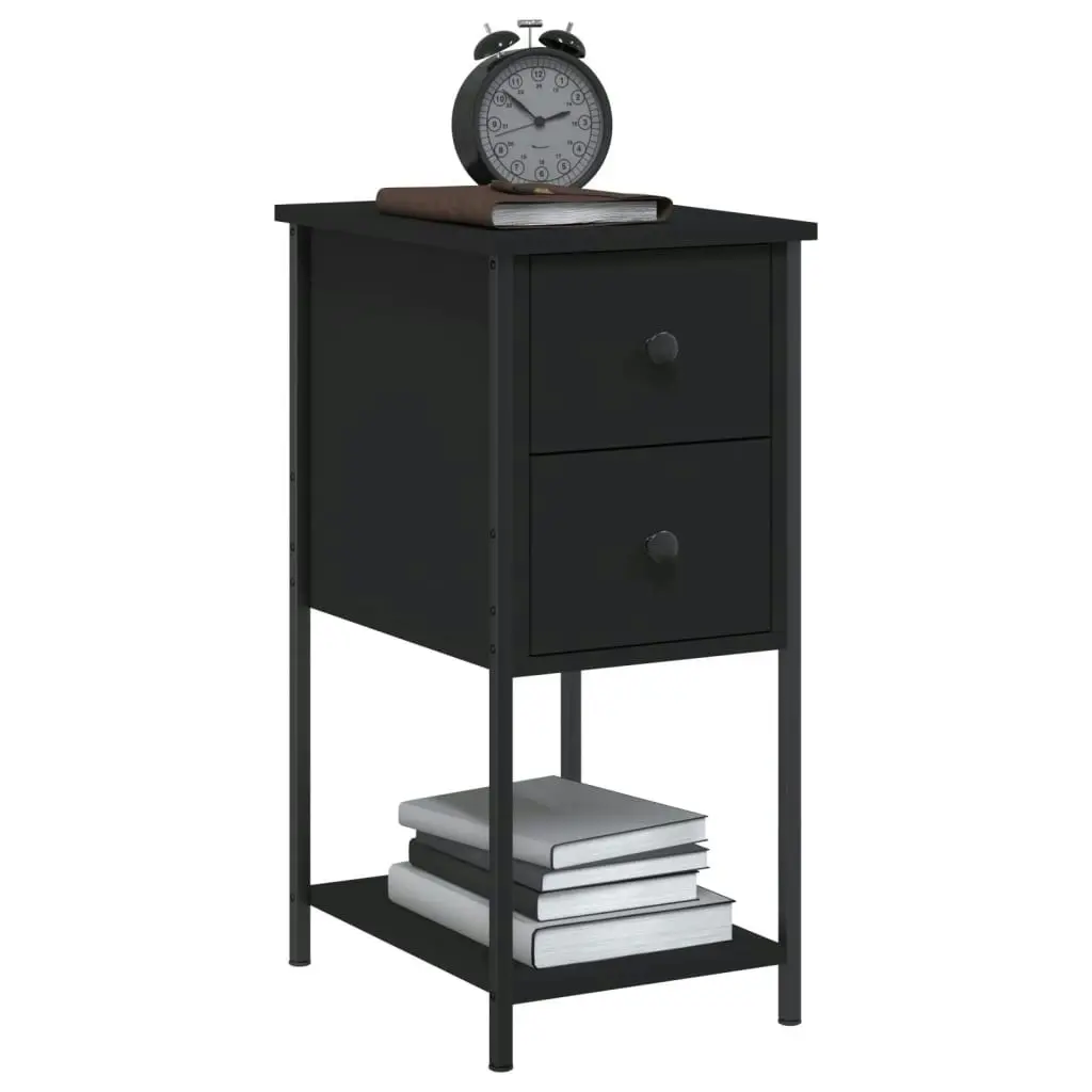 Bedside Cabinets 2 pcs Black 32x42x70 cm Engineered Wood 826094