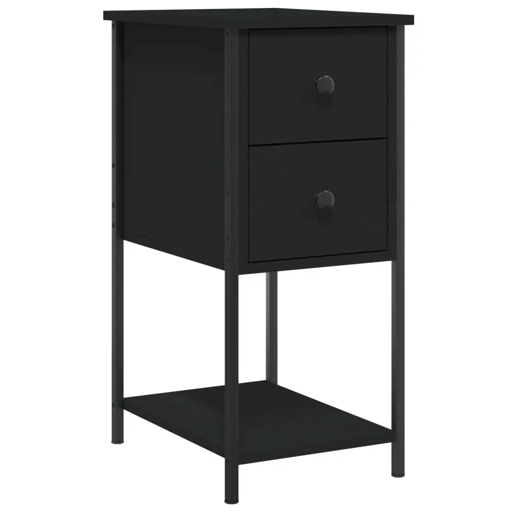 Bedside Cabinets 2 pcs Black 32x42x70 cm Engineered Wood 826094