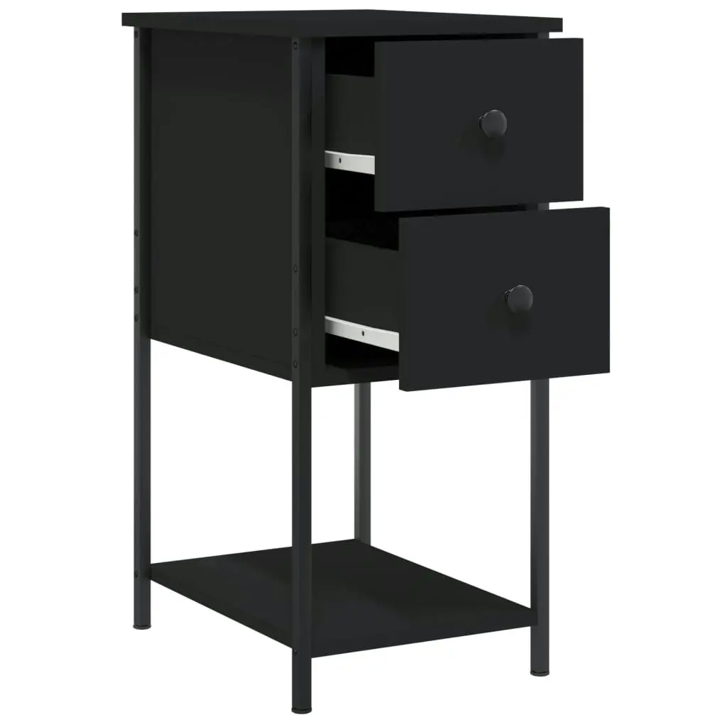 Bedside Cabinets 2 pcs Black 32x42x70 cm Engineered Wood 826094