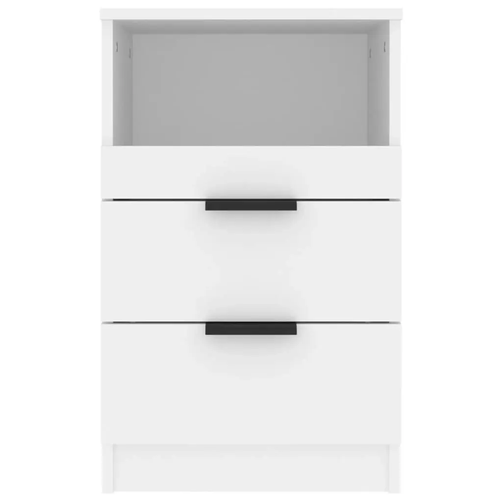 Bedside Cabinets 2 pcs White Engineered Wood 811233