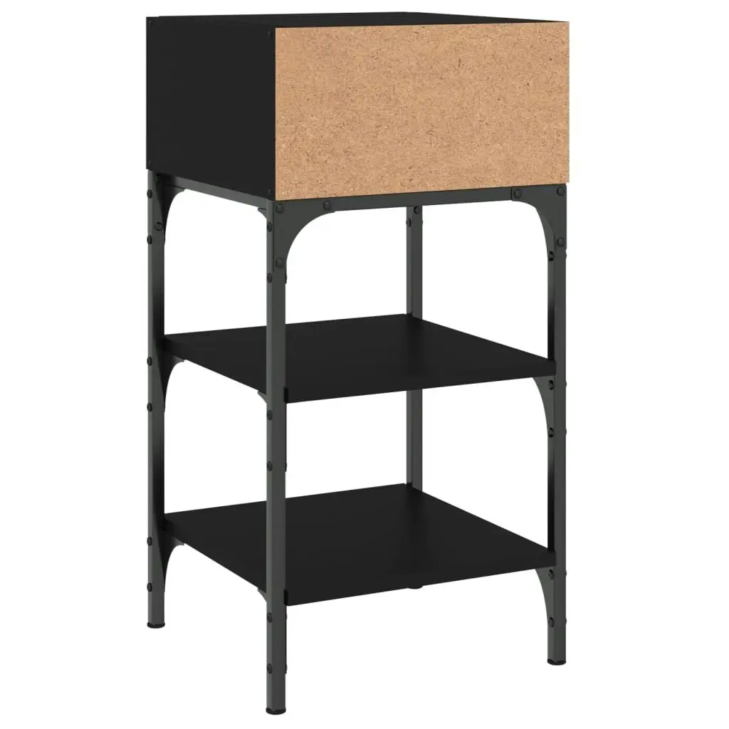 Bedside Tables 2 pcs Black 35x34.5x70 cm Engineered Wood 825884