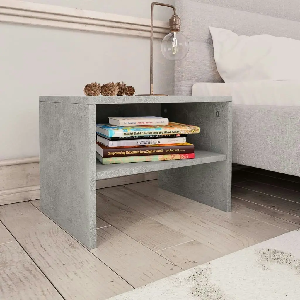 Bedside Cabinets 2 pcs Concrete Grey 40x30x30 cm Engineered Wood 800072