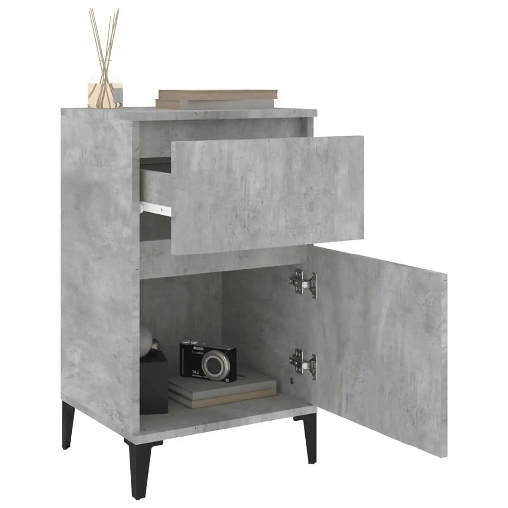 Bedside Cabinets 2 pcs Concrete Grey 40x35x70 cm 819717