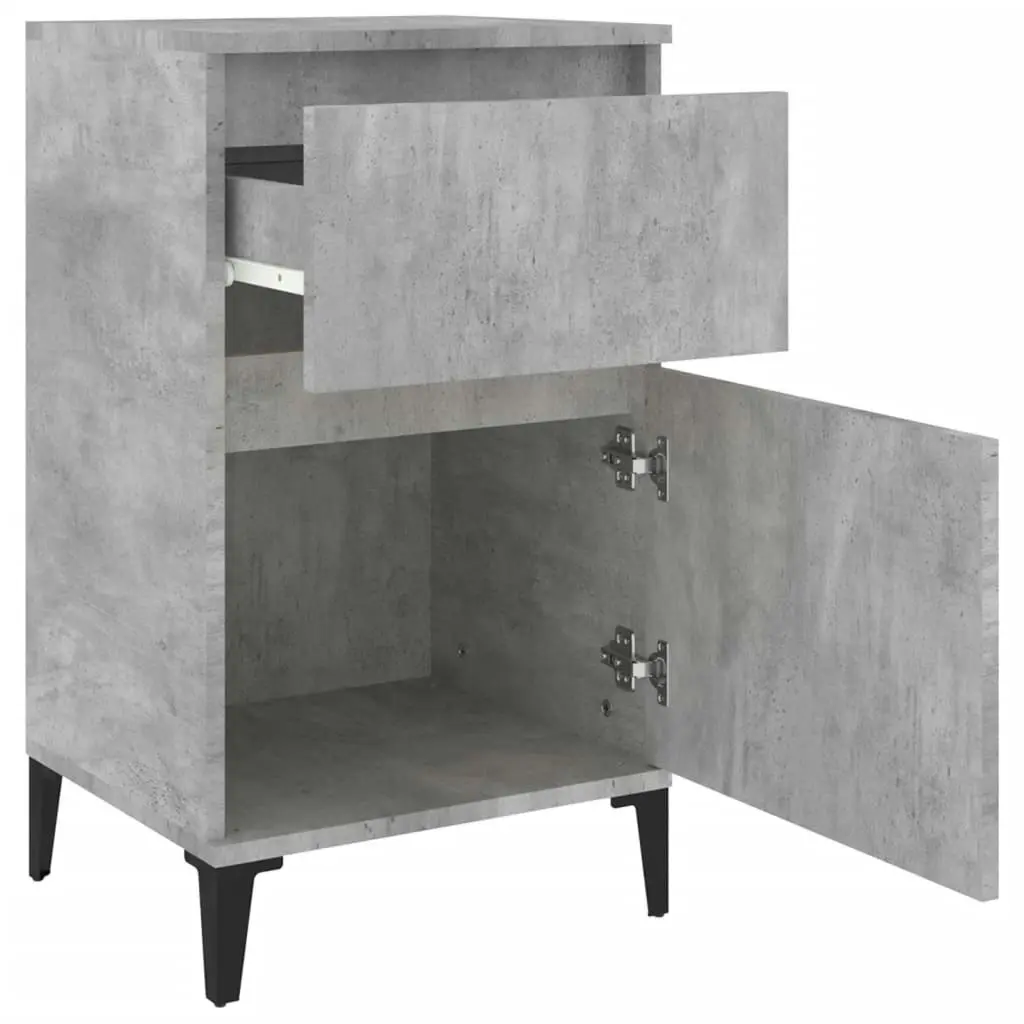 Bedside Cabinets 2 pcs Concrete Grey 40x35x70 cm 819717