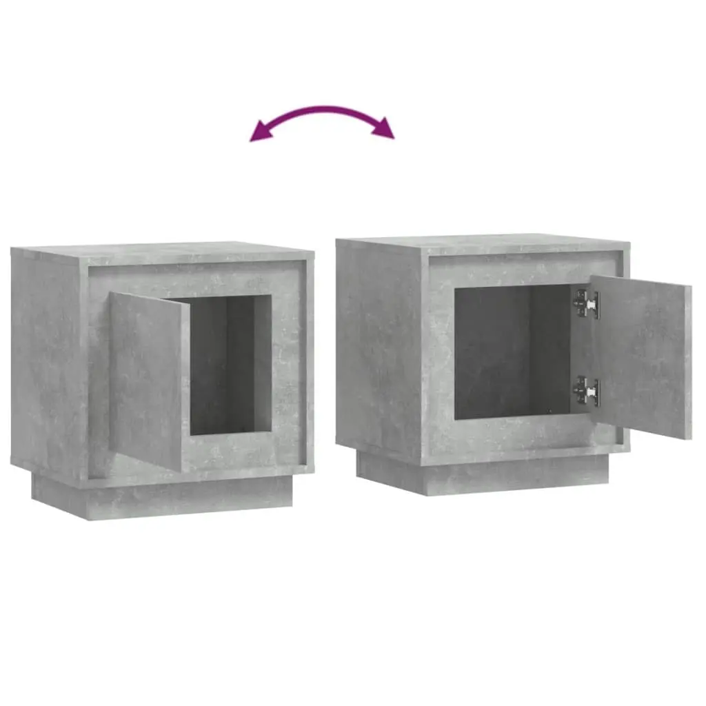 Bedside Cabinets 2 pcs Concrete Grey 44x35x45 cm Engineered Wood 819845