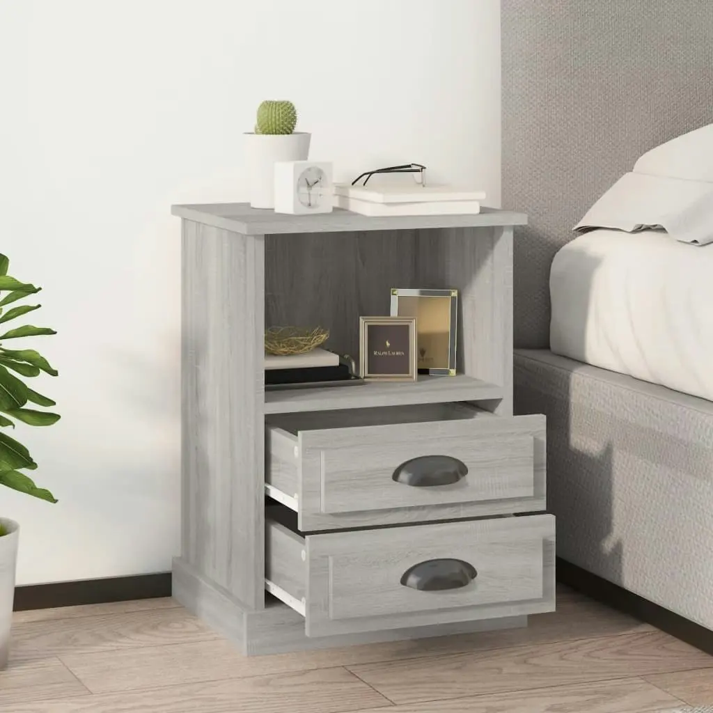 Bedside Cabinets 2 pcs Grey Sonoma 43x36x60 cm 816341