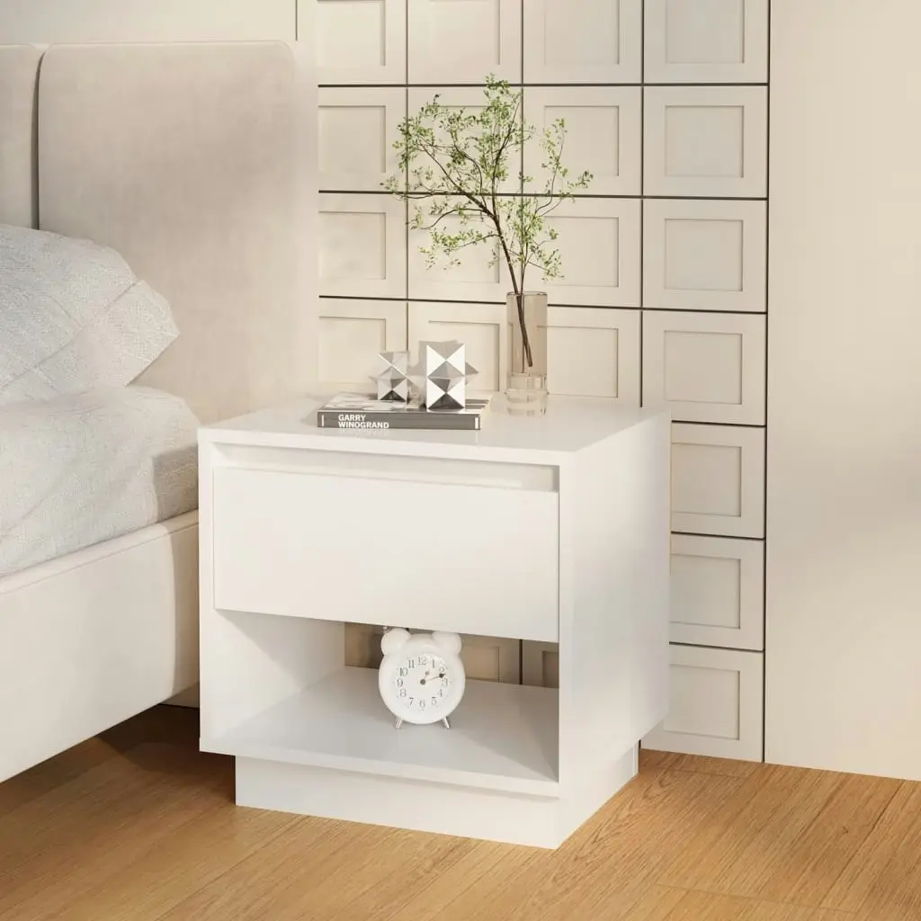 Bedside Cabinets 2 pcs High Gloss White 45x34x44 cm Engineered Wood 809525