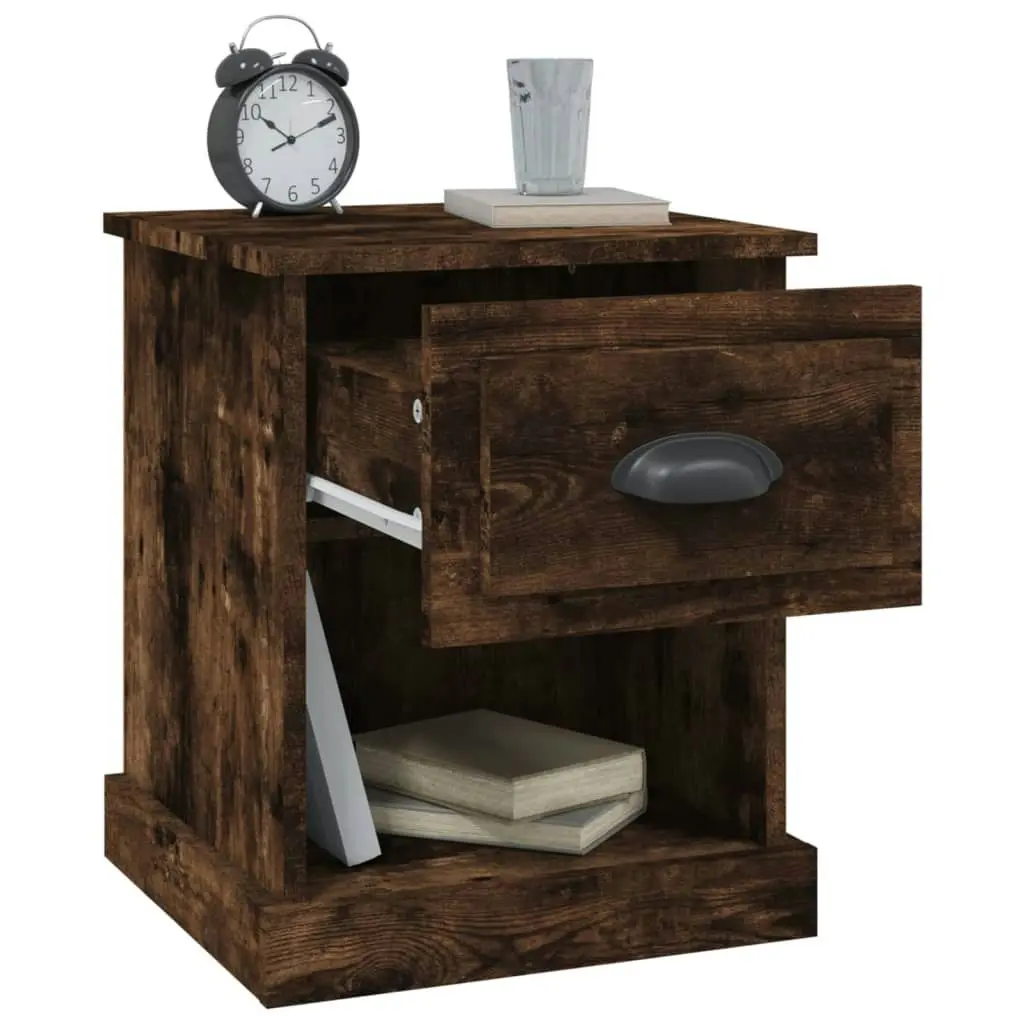 Bedside Cabinets 2 pcs Smoked Oak 39x39x47.5 cm Engineered Wood 816139