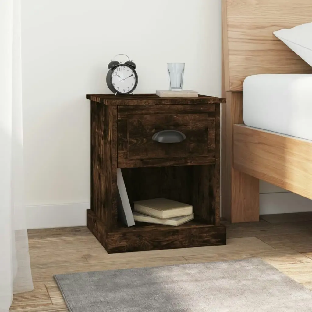 Bedside Cabinets 2 pcs Smoked Oak 39x39x47.5 cm Engineered Wood 816139