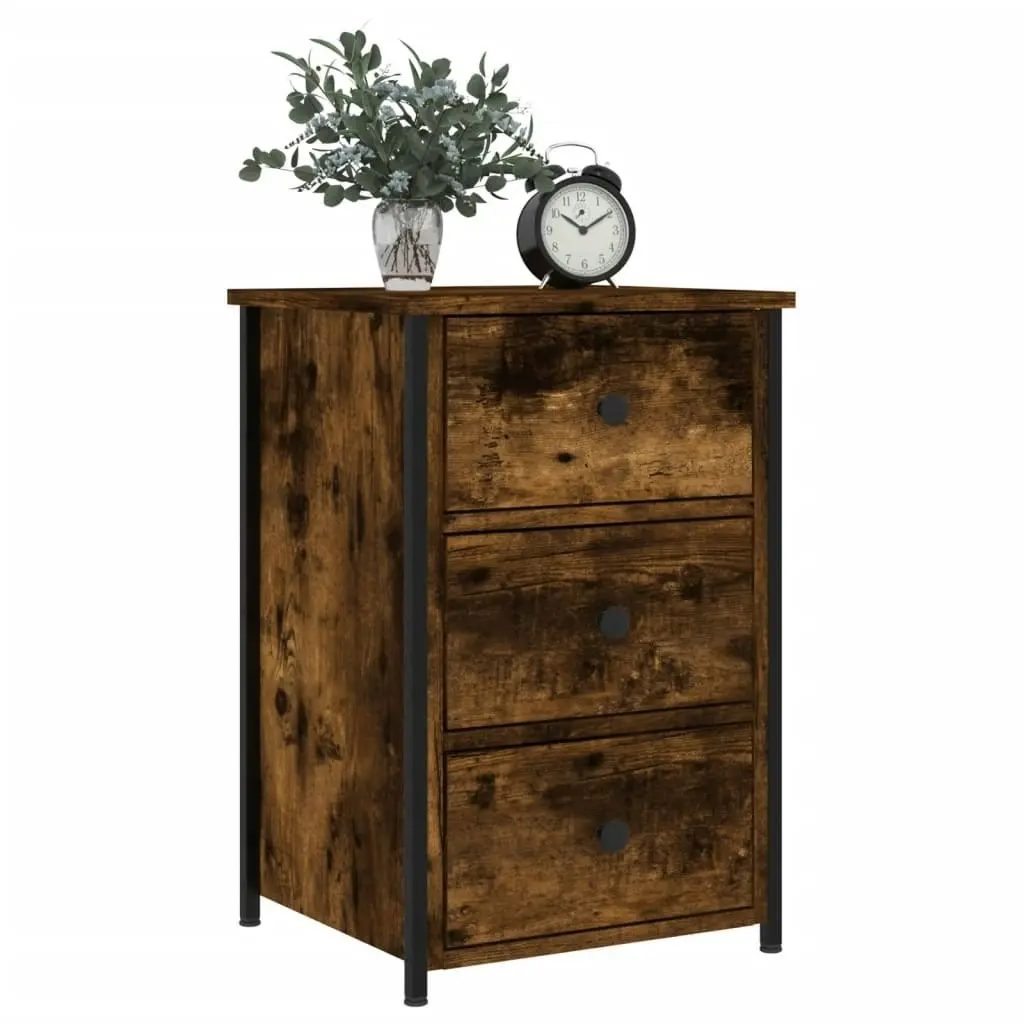 Bedside Cabinets 2 pcs Smoked Oak 40x36x60 cm Engineered Wood 825998