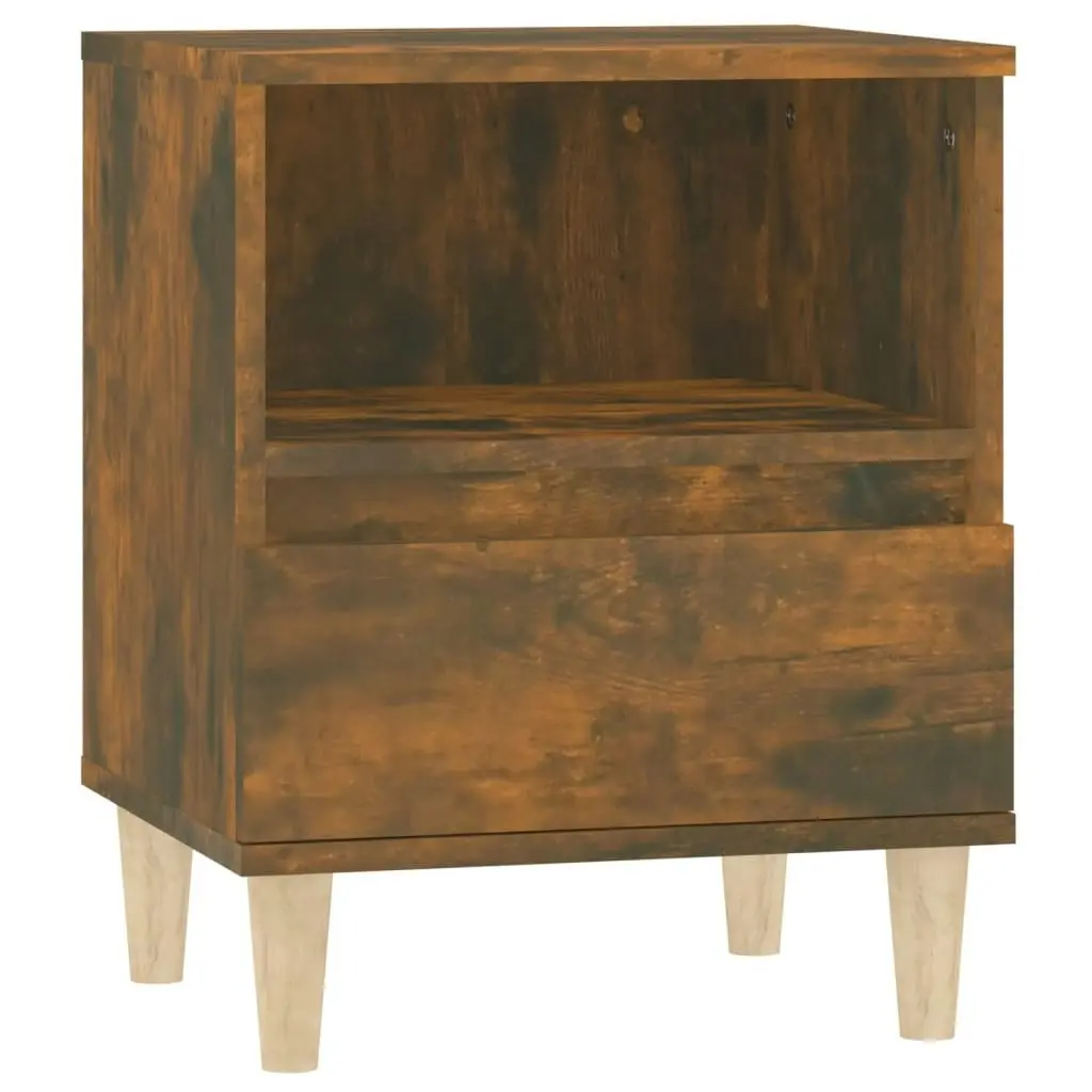 Bedside Cabinets 2 pcs Smoked Oak 40x35x50 cm 821805