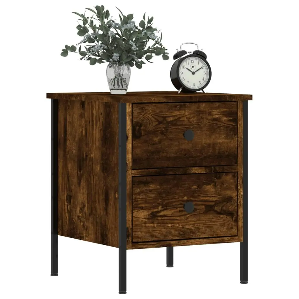 Bedside Cabinets 2 pcs Smoked Oak 40x42x50 cm Engineered Wood 825988